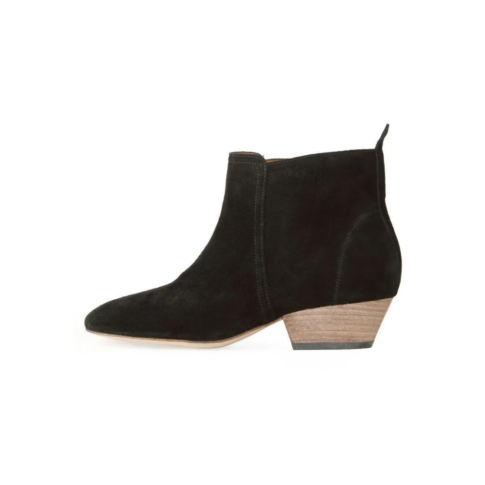 Isabel Marant Black Suede Dixie Ankle Boots Size 37 (US Size 7)